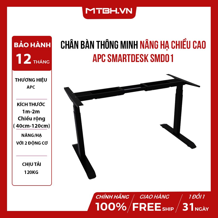Chân bàn thông minh nâng hạ chiều cao APC SmartDesk SMD01 - 2 động cơ ...