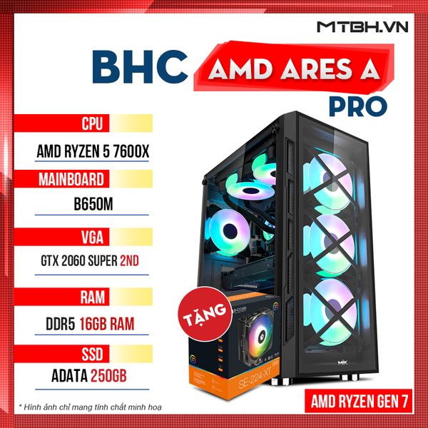 BHC ARES A PRO (AMD RYZEN 5 7600X / RTX 2060 SUPER/ 16GB/ SSD 250GB)