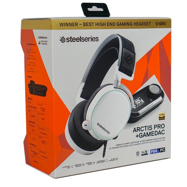 TAI NGHE SteelSeries Arctis PRO+ GAME DAC RGB WHITE (61454) NEW