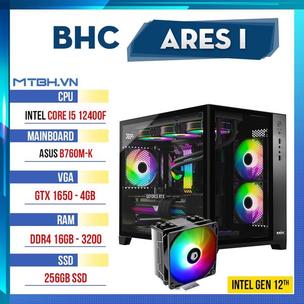 PC Gaming BHC Ares Gen 12th ( i5 12400F | GTX 1650 4GB | 16GB | 240GB )