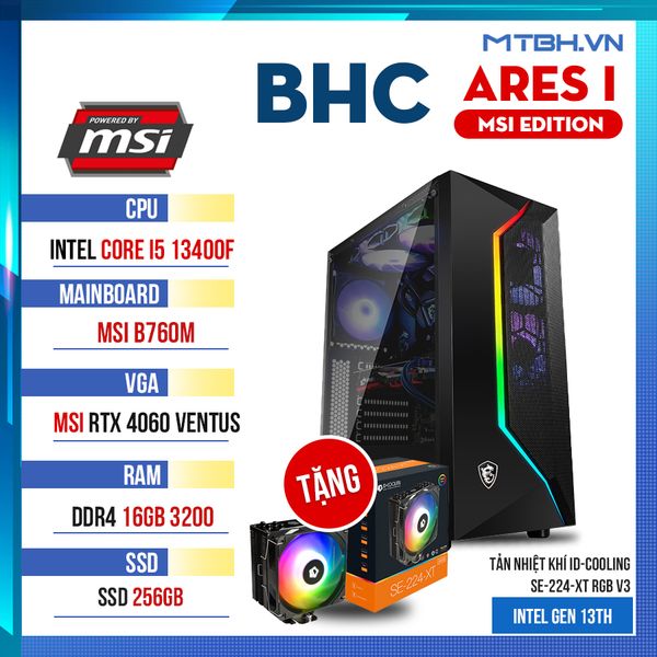 BHC ARES I MSI EDITION (INTEL CORE I5 13400F / 16GB / 240GB SSD/RTX 4060) GEN 13