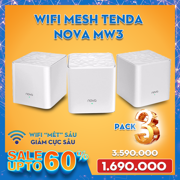 BỘ PHÁT WIFI MESH TENDA NOVA MW3 ( 3 PACK) - HÀNG CHÍNH HÃNG