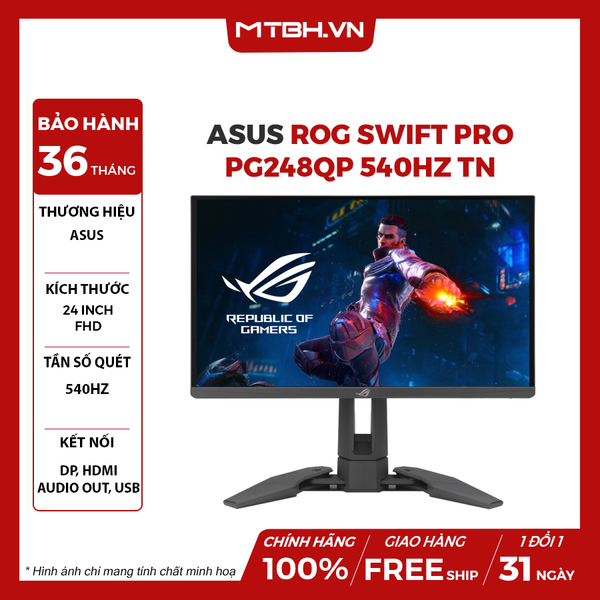 MÀN HÌNH ASUS ROG SWIFT PRO PG248QP FHD 24″ 540Hz TN CHUYÊN GAME