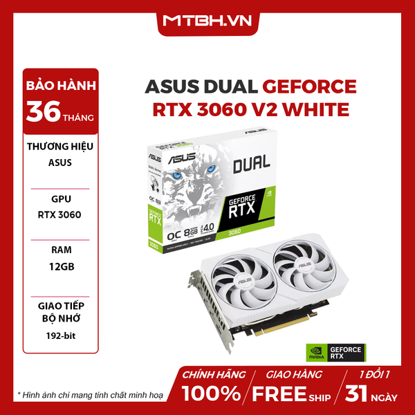 VGA ASUS RTX 3060 DUAL 12GB OC V2 WHITE