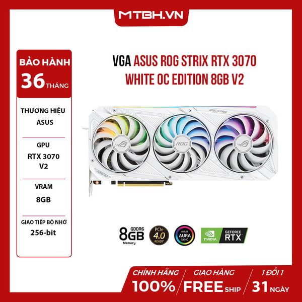 VGA ASUS ROG Strix RTX 3070 White OC Edition 8GB V2