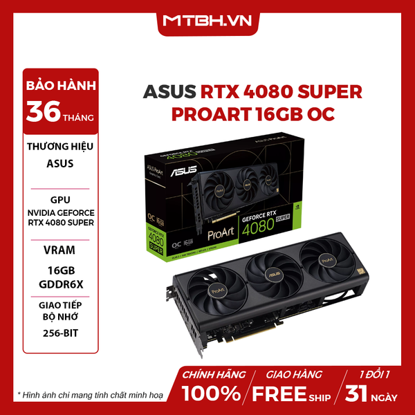 VGA ASUS RTX 4080 SUPER ProArt 16GB GDDR6X OC Edition (PROART-RTX4080S-O16G)