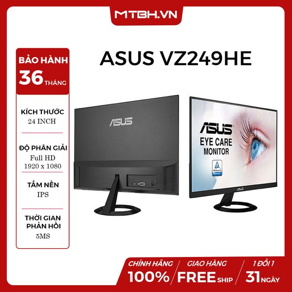 LCD ASUS 24 INCH VZ249HE FHD IPS VIỀN MỎNG