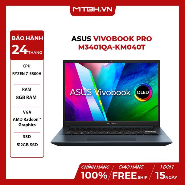 LAPTOP ASUS VIVOBOOK PRO M3401QA-KM040T RYZEN 7-5800H | 8GB RAM | 512GB SSD | 14