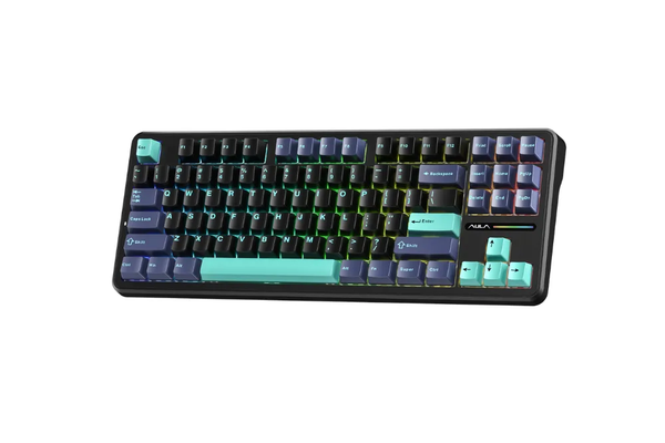 BÀN PHÍM CƠ AULA F87 PRO GAMING 3 MODE ( Xanh đậm+đen+xanh cổ vịt/ Greywood V4 switch)