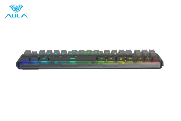 BÀN PHÍM CƠ AULA F87 PRO GAMING 3 MODE (Black Gradient/ Grey wood V4 switch)
