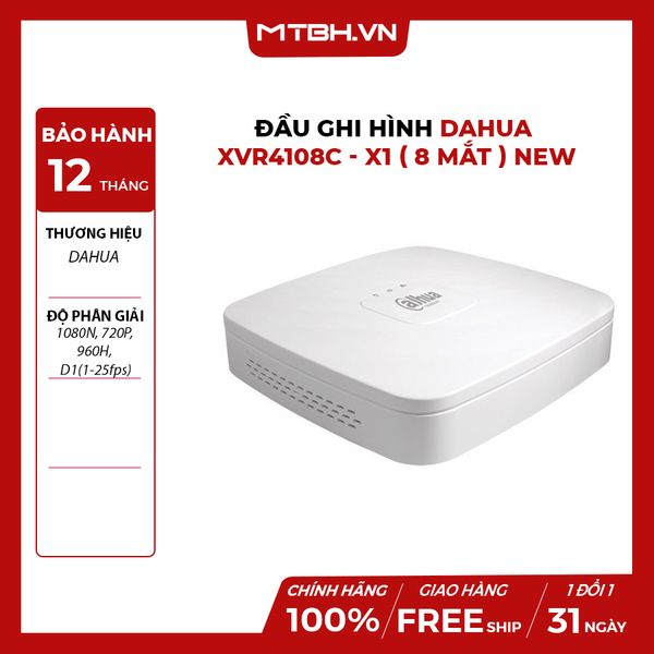 ĐẦU GHI HÌNH DAHUA XVR4108C - X1 ( 8 MẮT ) NEW