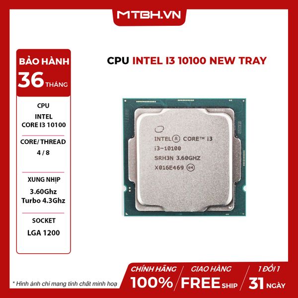 CPU INTEL I3 10100 NEW TRAY