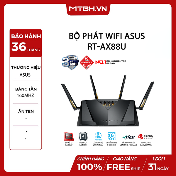 BỘ PHÁT WIFI ASUS RT-AX88U CHUẨN AX6000