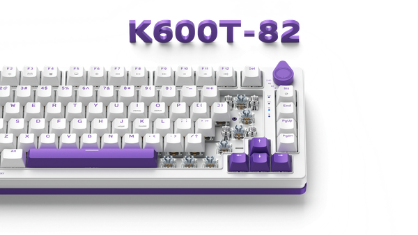 Bàn Phím Cơ Machenike K600T-B82 Tri-Mode White Purple Classis RGB