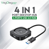 BỘ CHIA HUB USB 2.0 4 CỔNG CÓ HỖ TRỢ NGUỒN NGOÀI VEGGIEG V-U2406