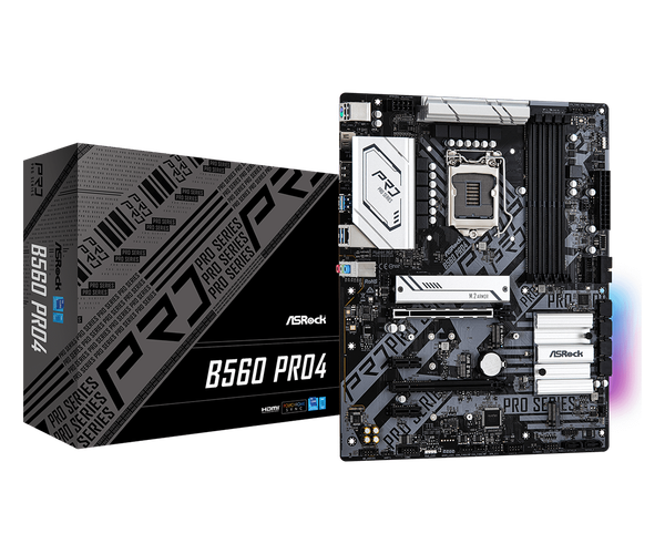Main ASROCK B560 PRO4 (Intel B560, Socket 1200, m-ATX, 4 khe Ram DDR4))