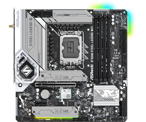 Main ASROCK B760M Steel Legend WIFI D5 2ND BH 1 THÁNG (KO RÂU WIFI)