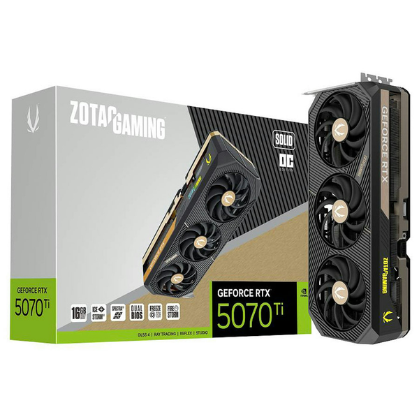VGA Zotac RTX 5070 Ti SOLID 3 FAN OC 16GB GDDR7