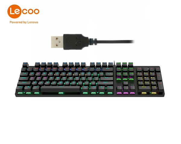Bàn phím cơ gaming có đèn LED Lecoo KG1101 RGB blue switch