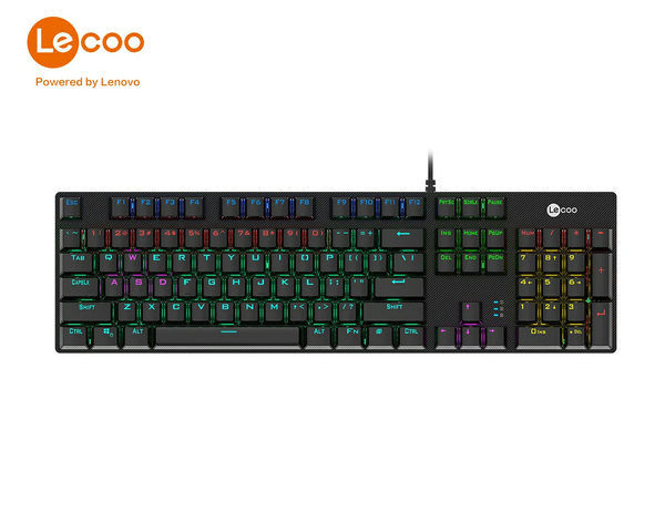 Bàn phím cơ gaming có đèn LED Lecoo KG1101 RGB blue switch