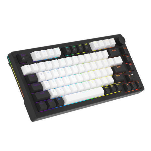 Bàn Phím Cơ DareU EK75 White/Black 2 Sides RGB Strip Type-C Firefly (Tactile) Switch