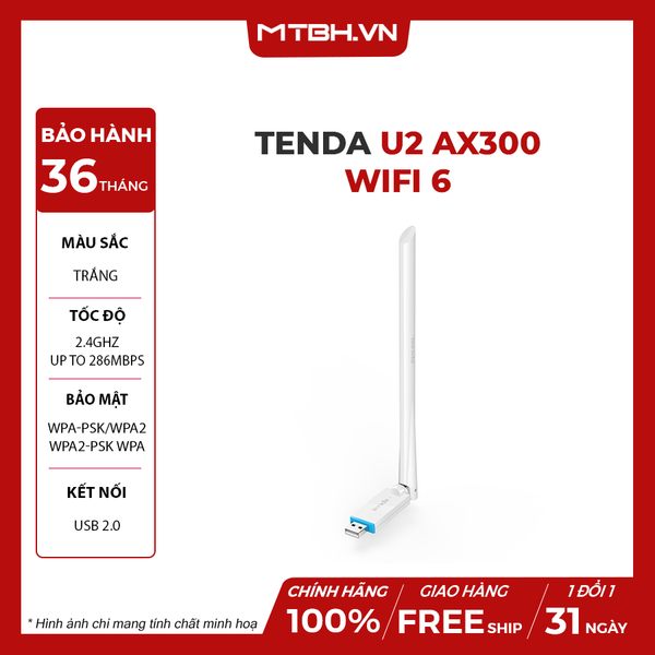 USB WIFI TENDA U2 AX300 - WIFI 6