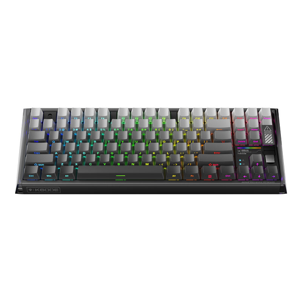 Bàn Phím Cơ Machenike K600E-B87W Wireless Tri Mode RGB Side Printed Grey Gr Silver Switch