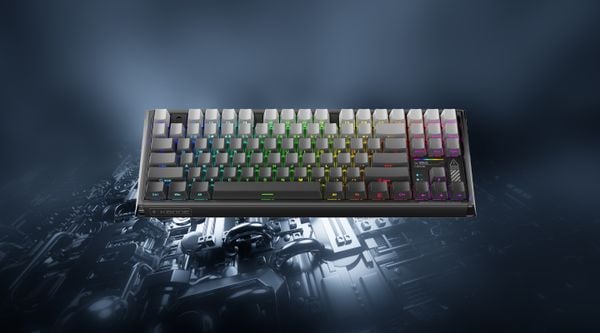 Bàn Phím Cơ Machenike K600E-B87W Wireless Tri Mode RGB Side Printed Grey Gr Silver Switch