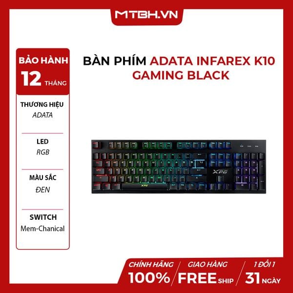 BÀN PHÍM ADATA XPG INFAREX K10 GAMING BLACK