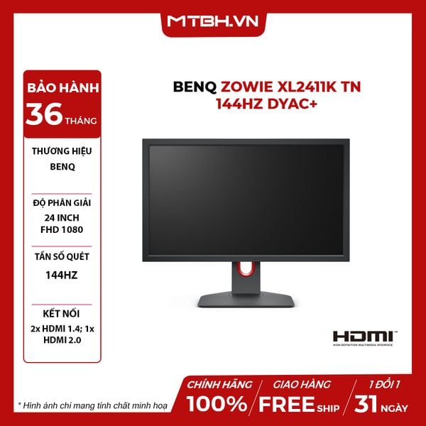 MÀN HÌNH BENQ ZOWIE XL2411K TN 144Hz DYAC+ | CHUYÊN GAME ESPORT