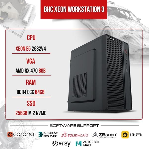 BHC XEON WORKSTATION 3 (E5 2682 V4 | 64gb | RX470 8GB)