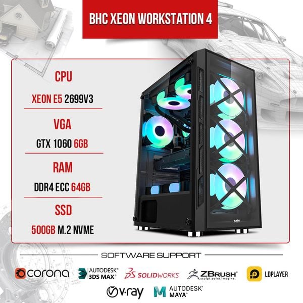 BHC XEON WORKSTATION 4 (E5 2699 V3 | 64gb | 1060 6GB 2ND)