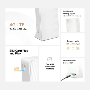 Bộ phát Wifi 4G LTE Mercusys MB 112-4G 300Mbp