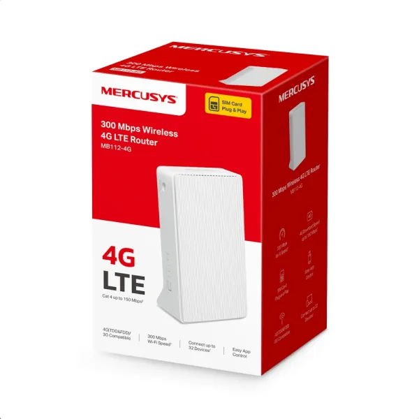 Bộ phát Wifi 4G LTE Mercusys MB 112-4G 300Mbp