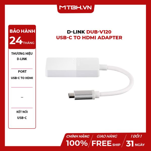 BỘ CHUYỂN ĐỔI D-LINK DUB-V120 - USB-C TO HDMI ADAPTER