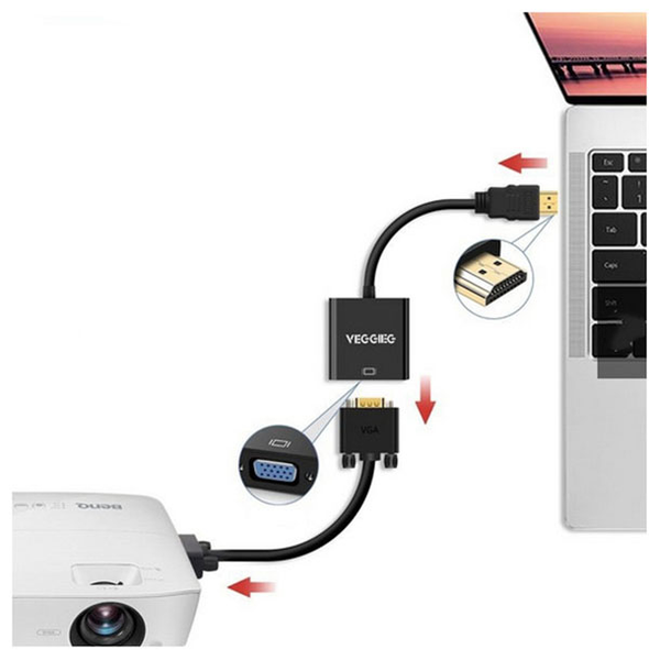 CÁP CHUYỂN HDMI SANG VGA VZ612 VEGGIEG - CHÍNH HÃNG