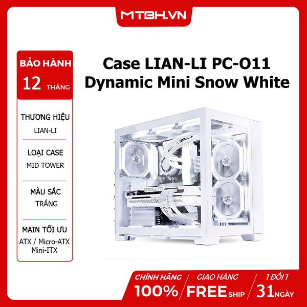 Case LIAN-LI PC - O11-Dynamic - Mini Snow White