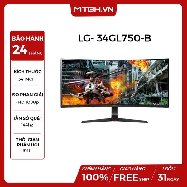 LCD LG 34 INCH 34GL750-B UltraWide™ with G-Sync® Compatible Adaptive-Sync