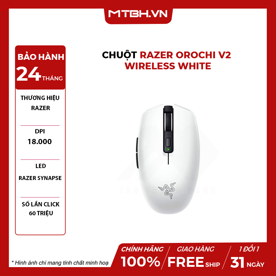Chuột Razer Orochi V2 Wireless White – Máy Tính Biên Hòa