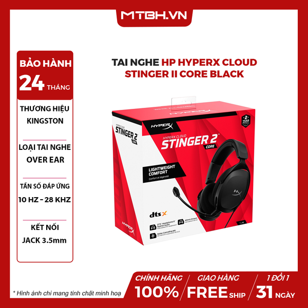 TAI NGHE HP HYPERX CLOUD STINGER II CORE BLACK