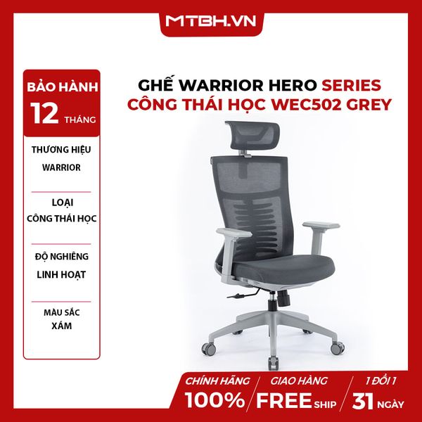 Ghế WARRIOR HERO Series CÔNG THÁI HỌC WEC502 GREY