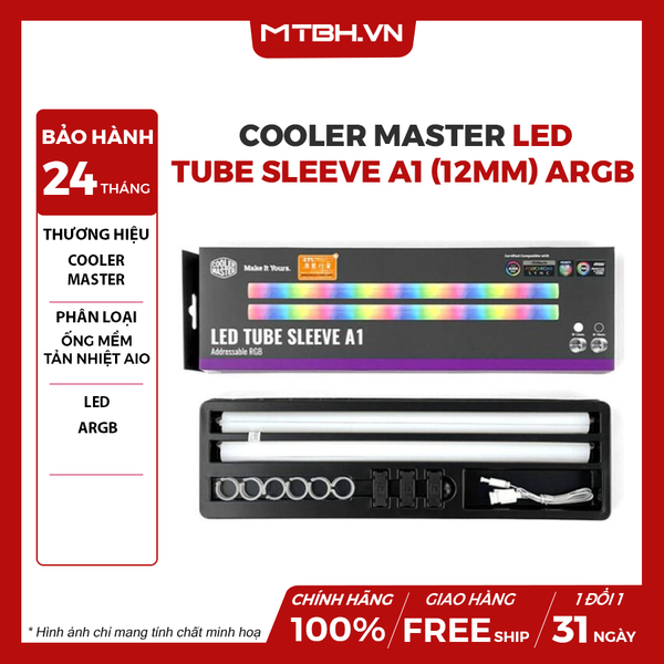 Bộ ống tản nhiệt nước Cooler Master LED Tube Sleeve A1 (12mm) ARGB - (2 x 330mm)