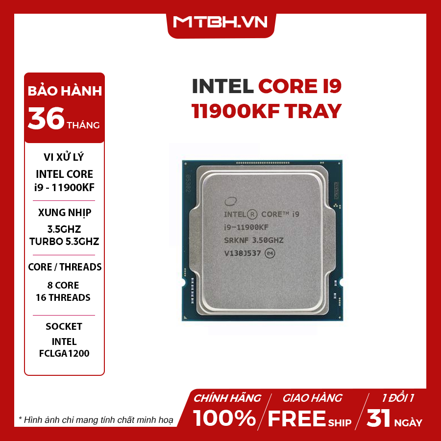 CPU Intel Core i9 1900KF TRAY 11TH – Máy Tính Biên Hòa