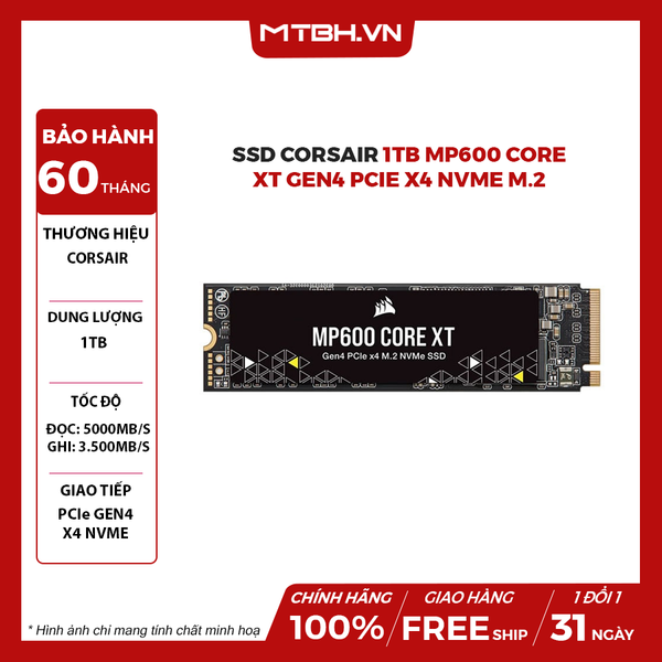 SSD Corsair 1TB MP600 CORE XT Gen4 PCIe x4 NVMe M.2