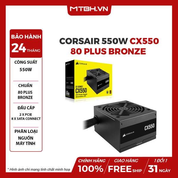NGUỒN Corsair 550W CX550 80 Plus Bronze