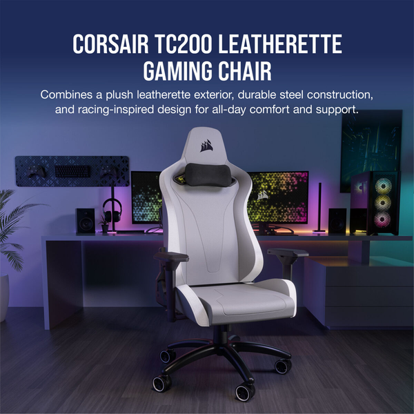 Ghế Corsair TC200 Fabric Light Grey/White