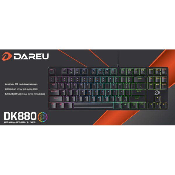 BÀN PHÍM CƠ DAREU DK880 RGB BLACK BROWN SWITCH NEW BH 24TH