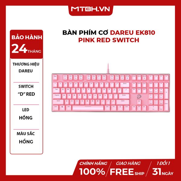 BÀN PHÍM CƠ DAREU EK810 PINK RED SWITCH