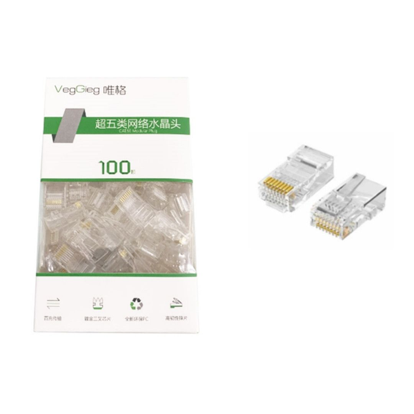 HẠT MẠNG CAT5 VEGGIEG VE003 - HỘP 100 CÁI