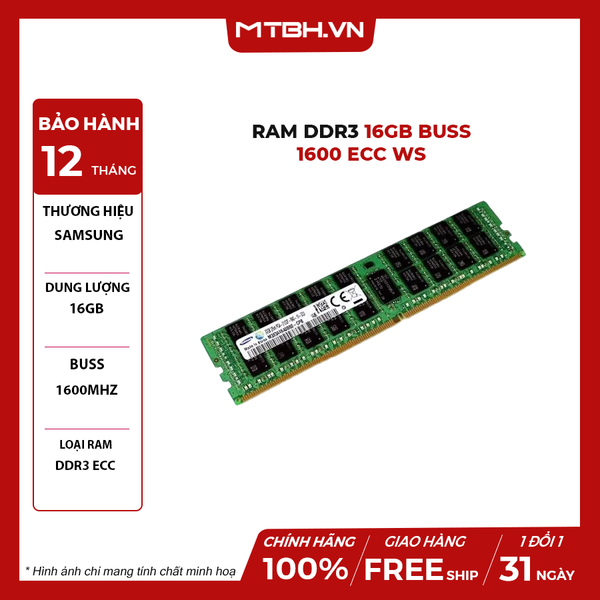 RAM DDR3 16GB BUSS 1600 ECC WS